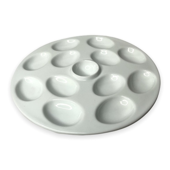 Fitz and Floyd Egg Everyday White‎ Porcelain Plate Tray Easter 10.5” Round Craft - Picture 1 of 7